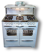 1953 Wedgewood Double Oven Vintage Stove, in White Porcelain, with White Knobs and Handles