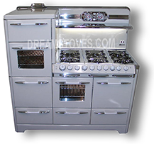 1954 O'Keefe & Merritt “Aristocrat (AKA “Town & Country)” Vintage Stove, Model- 5850L in custom warm almond porcelain