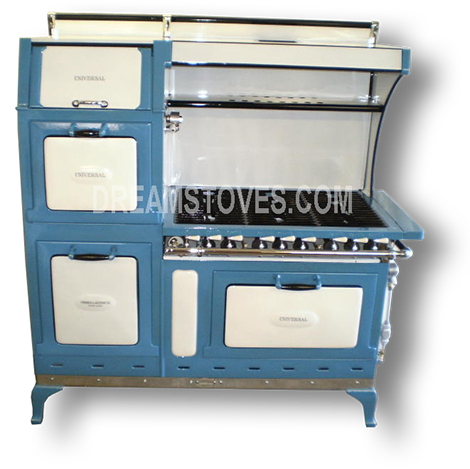 1923 Universal Estate Antique Stove,in Custom Blue Porcelain Available from DreamStoves.com